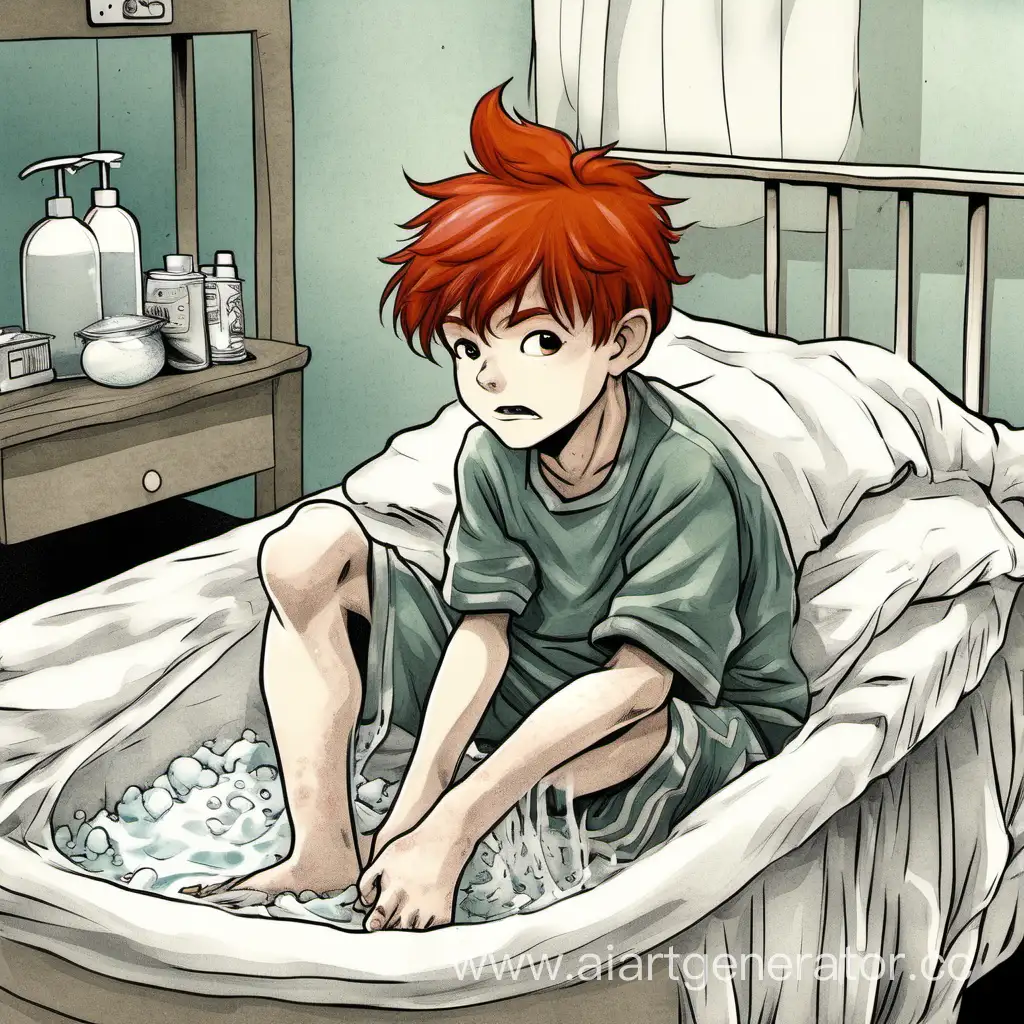 RedHaired-Boys-Daily-Routine-in-Bed