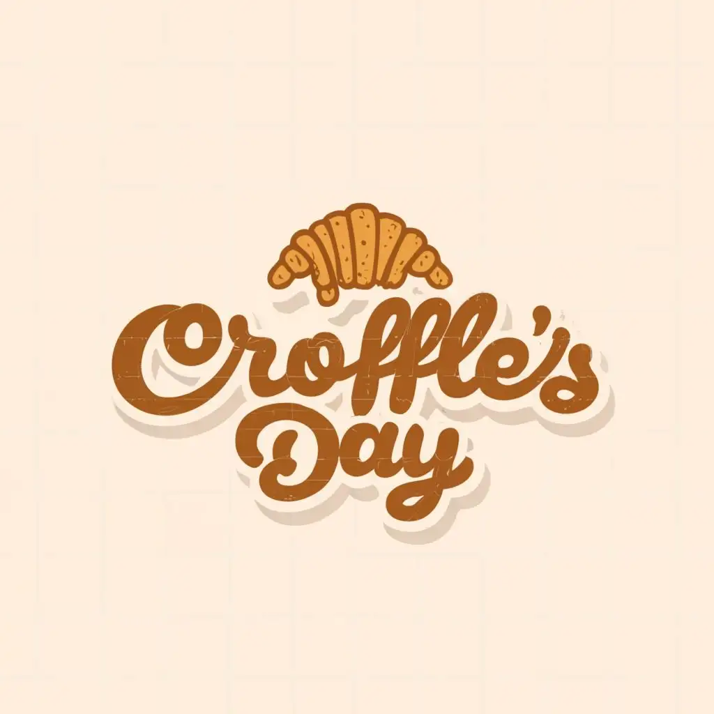 a logo design,with the text "CROFFLES' DAY", main symbol:Croffle and cheerful catchy,Minimalistic,be used in Restaurant industry,clear background