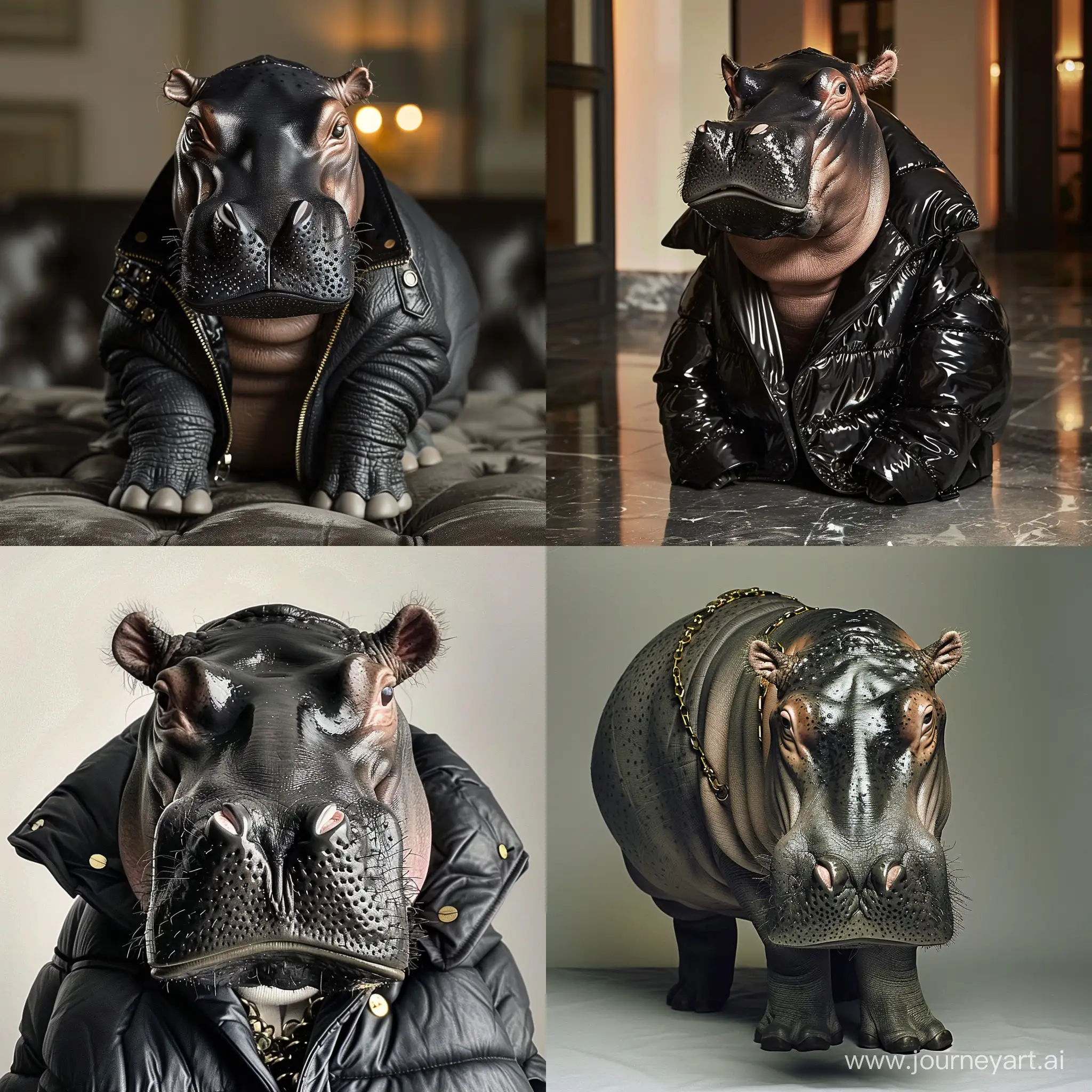 Elegant-Hippopotamus-Wearing-Balenciaga-Fashion