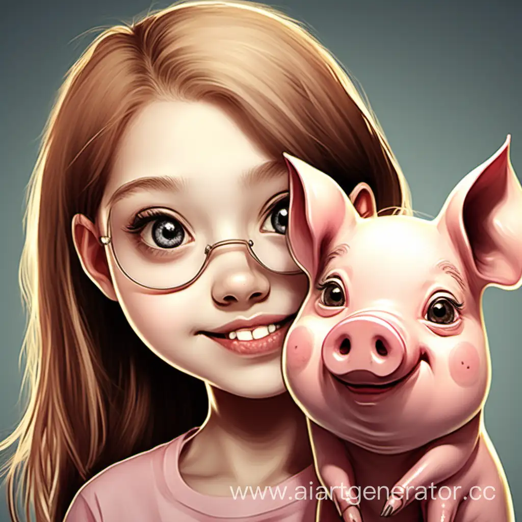 Girl-and-Pig-Hybrid-Portrait-Whimsical-Fusion-of-Human-and-Animal-Features