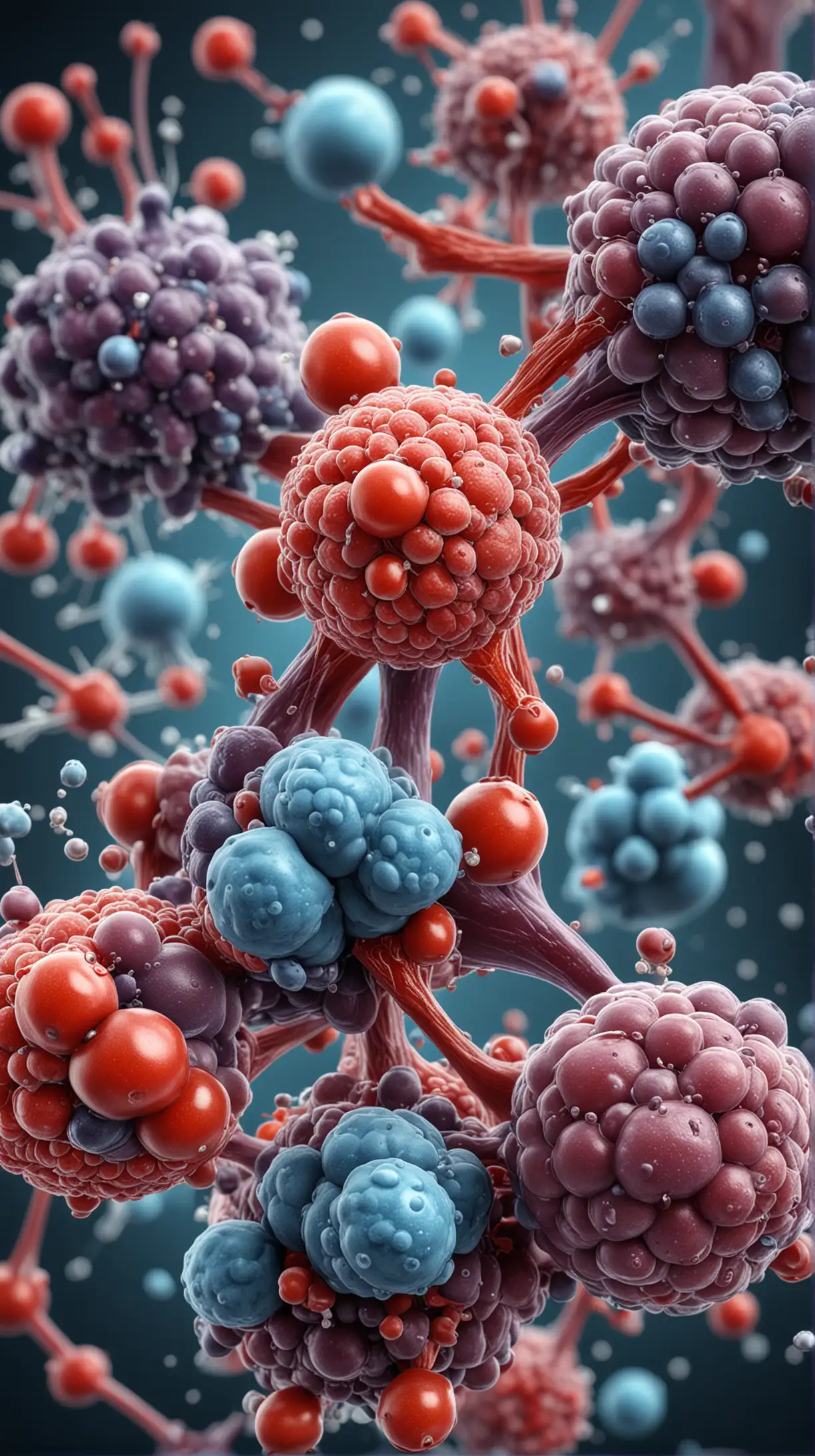 Vibrant Antioxidant Molecules Microscopic 4K HDR Hyper Realistic View