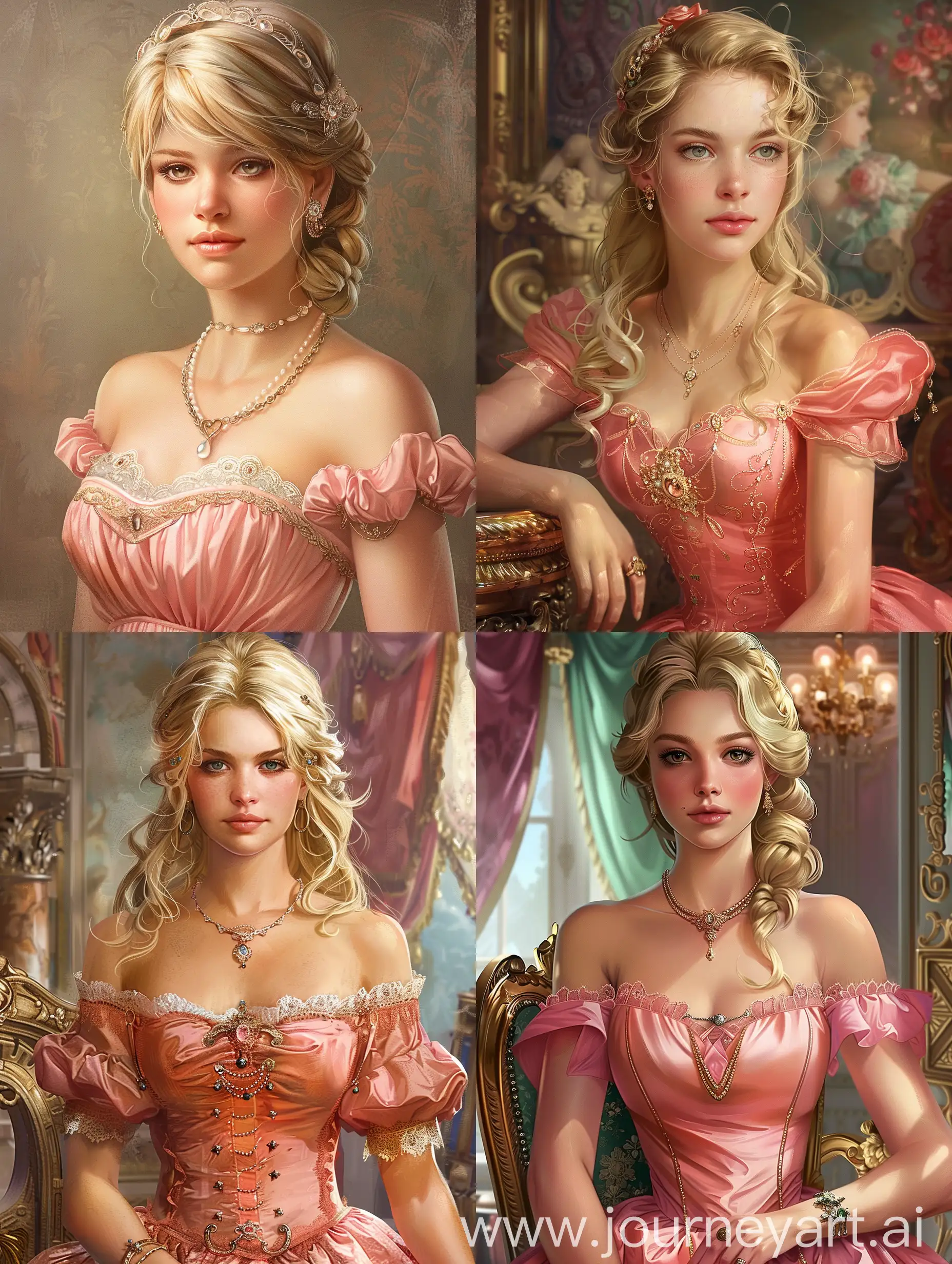 Serene-Blonde-Princess-in-Elegant-Pink-Attire-Amidst-European-Aristocracy