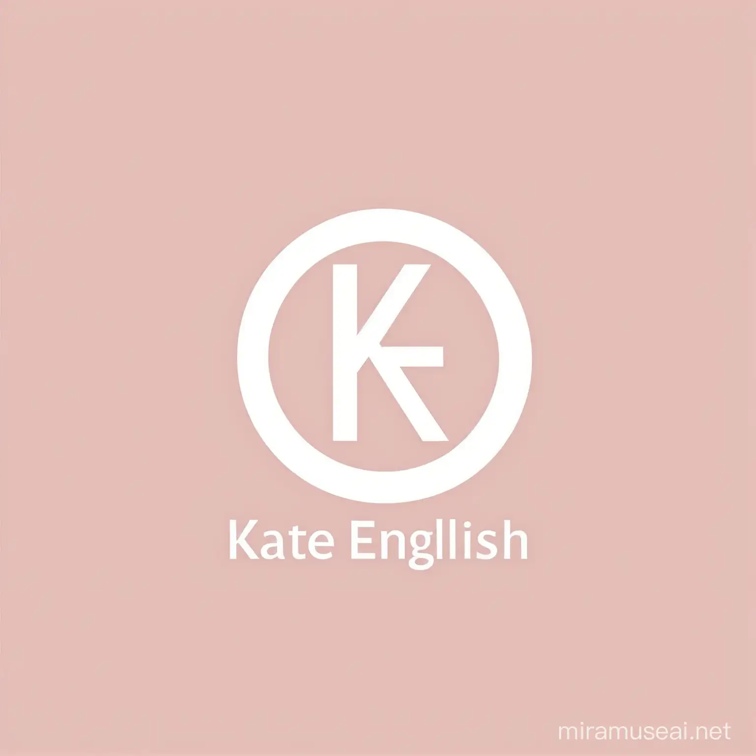 Modern English Course Logo Design featuring Kate English Initials in Minimalistic Style