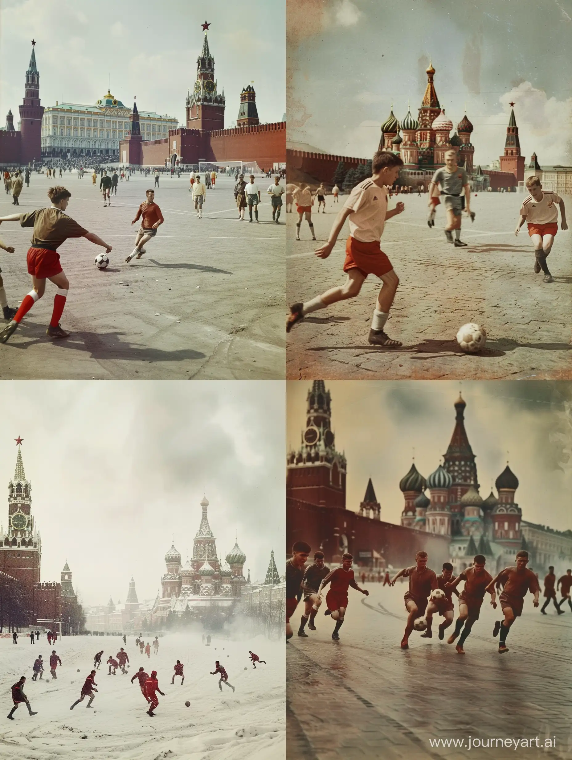 Soviet-Football-Players-in-Action-on-Red-Square