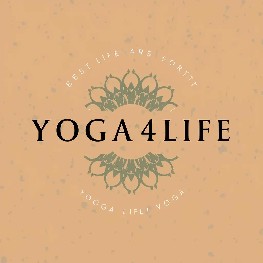logo, Yoga event, with the text "Yoga4LiFE", typography, best life starts with yoga