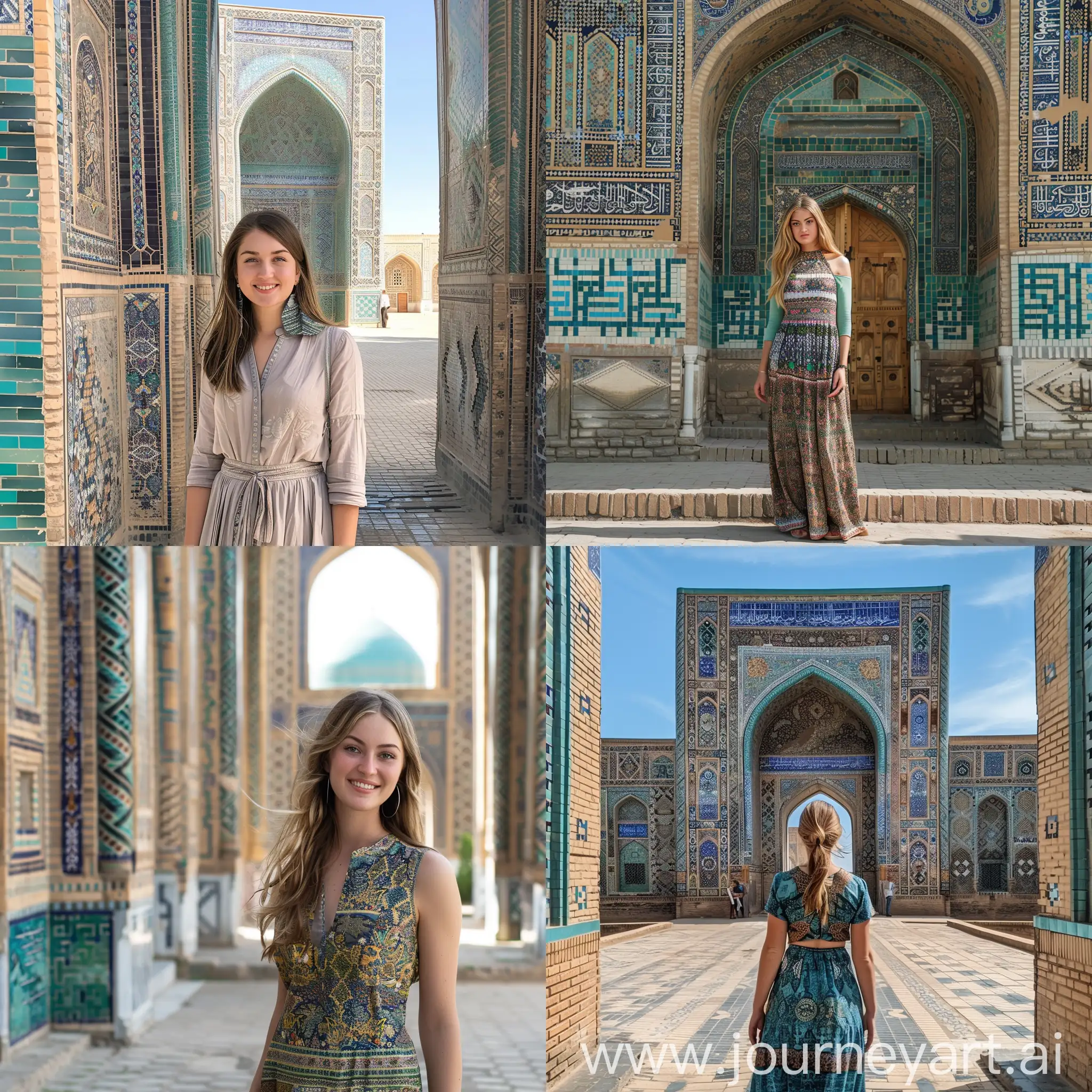 Emma myers standing in Samarkand
