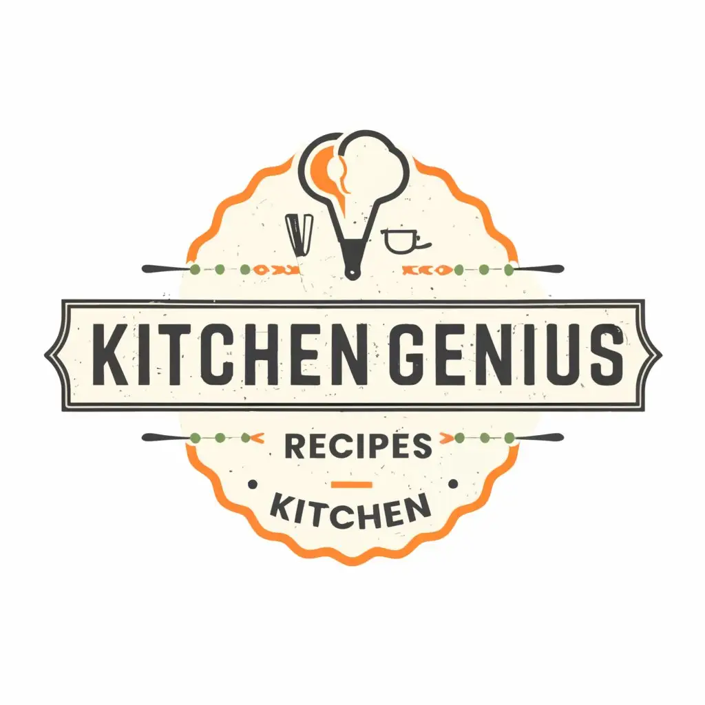 a logo design,with the text "KitchenGenius, recipes, kitchen", main symbol:food,Minimalistic,be used in Restaurant industry,clear background