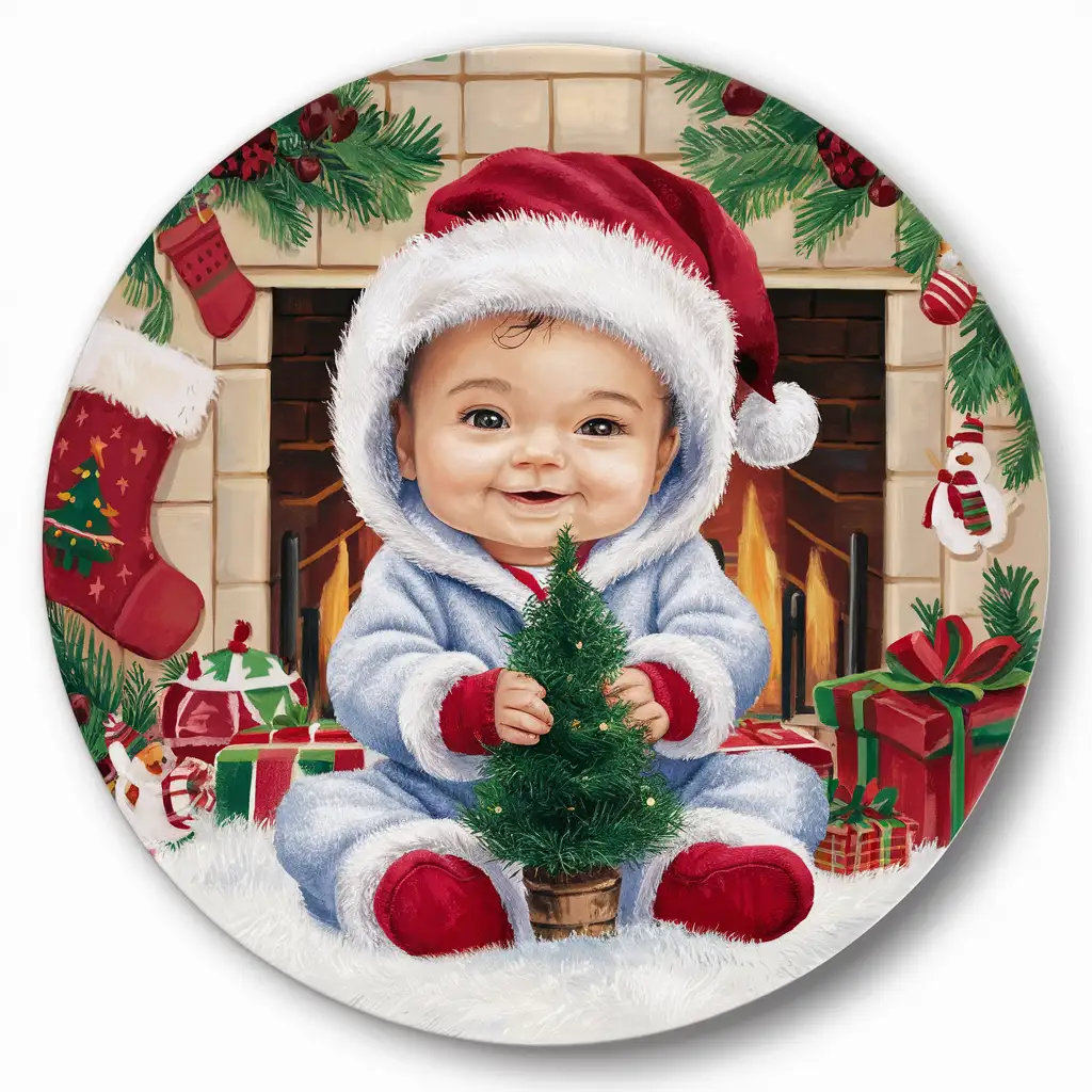 sweet baby at christmas circluar design

