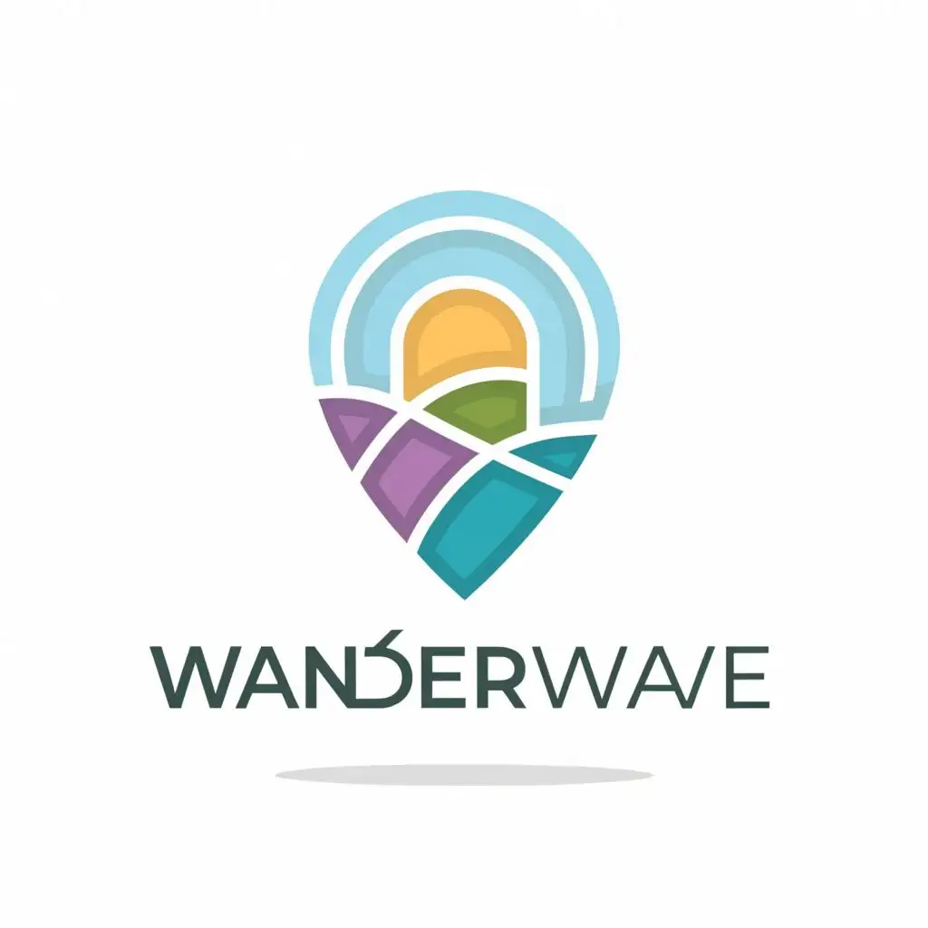 a logo design,with the text "WanderWave", main symbol:Location,Moderate,be used in Travel industry,clear background