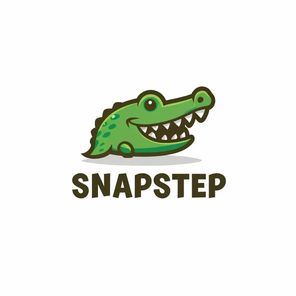 LOGO-Design-For-SnapStep-Modern-Crocodile-Emblem-on-Clean-Background