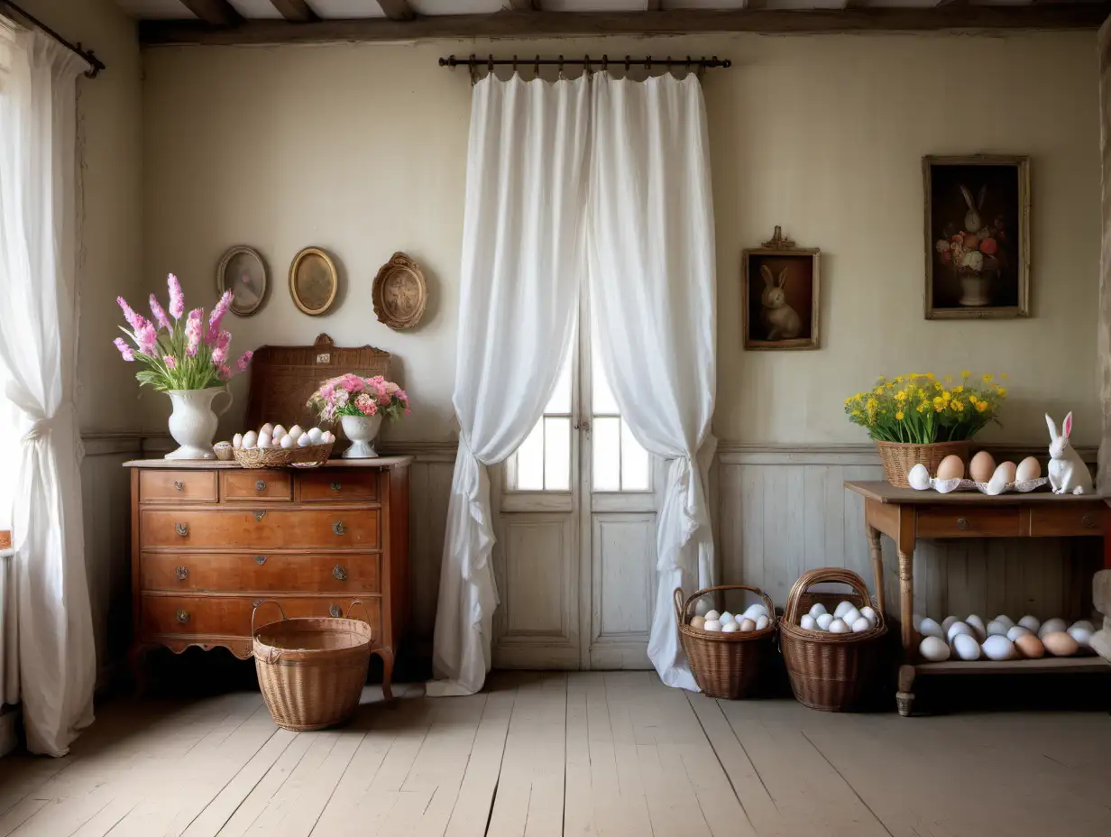 Charming Antique Room with Easter Decor Vintage Style for Sale