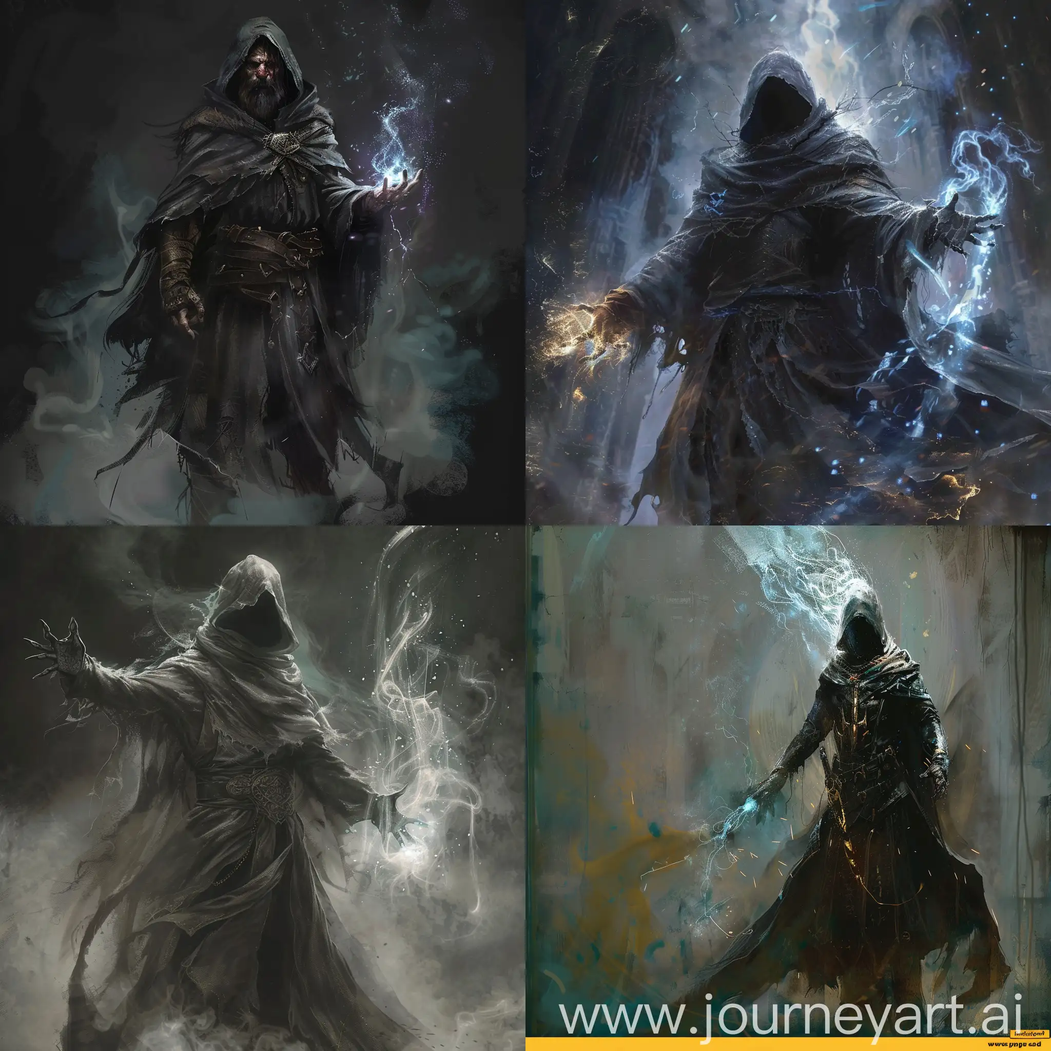 Dark-Fantasy-Battle-Warrior-Mage-Sorcerer-and-Necromancer-with-Conjured-Dark-Aura