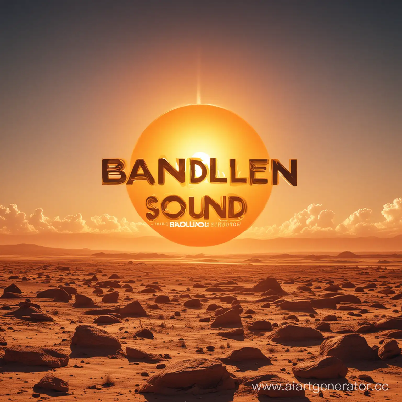 Обложка для трека в стиле EDM с оранжевым солнцем и надписью "Bandilen Sound"