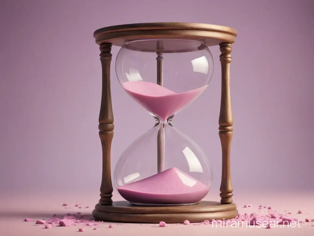 Halfway Hourglass in Pink and Lilac Background