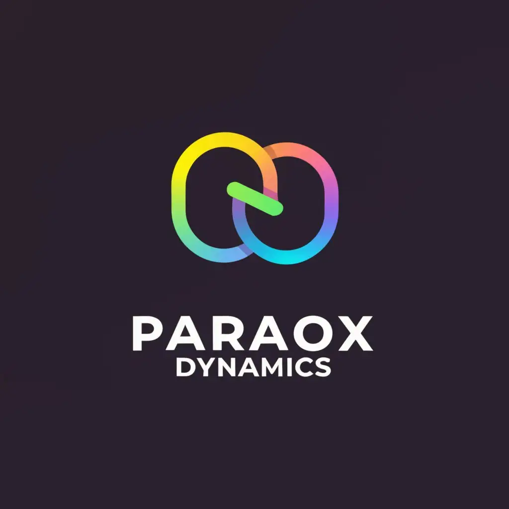 a logo design,with the text "Paradox Dynamics", main symbol:Infinity,Moderate,be used in Technology industry,clear background