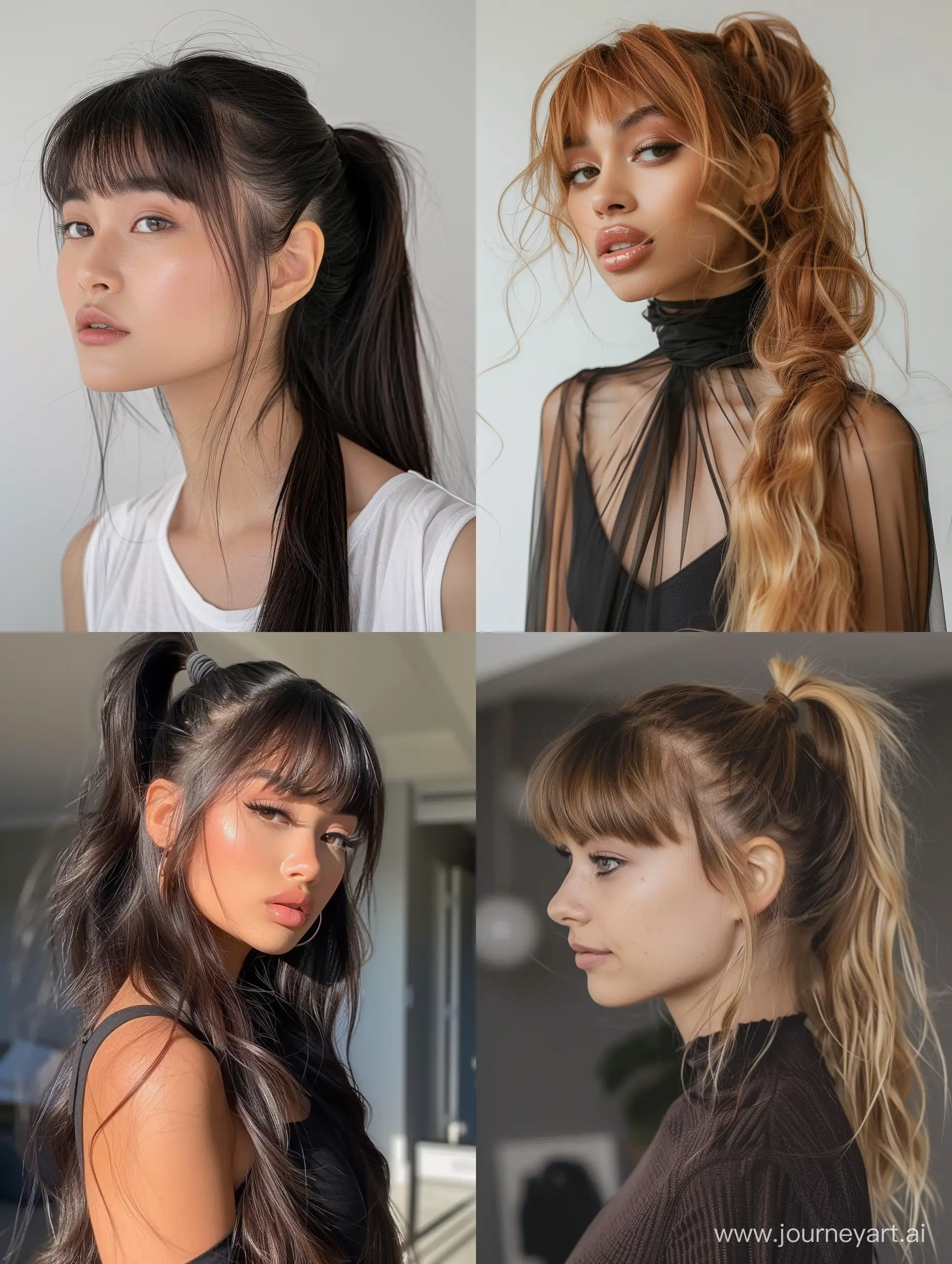 Trendy-Ponytail-Hairstyles-with-Curtain-Bangs-for-Women-2024