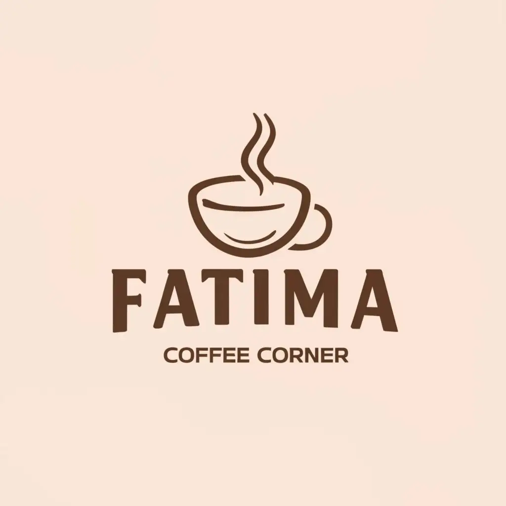 a logo design,with the text "Fatima", main symbol:Coffee Corner,Moderate,clear background