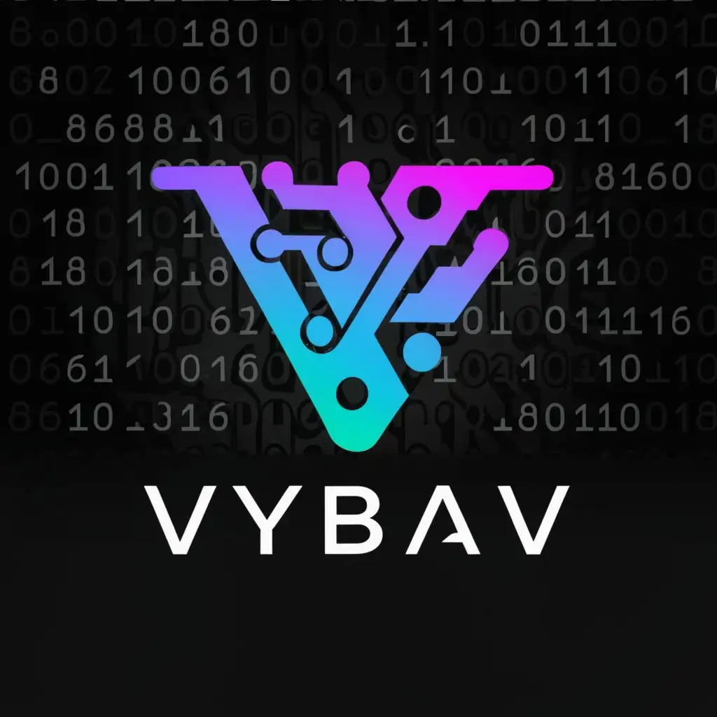a logo design,with the text "Vybhav", main symbol:Code,Moderate,be used in Technology industry,clear background