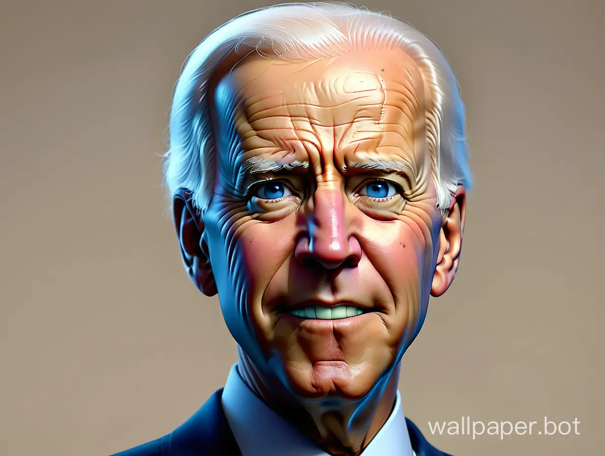 Portrait of Joe Biden, lifelike, great detailed features, sharp image, facing forward.