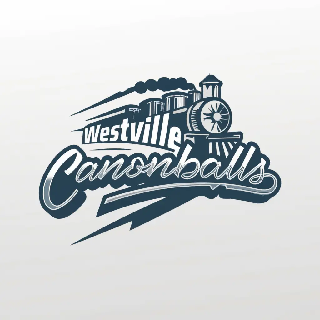 a logo design, with the text 'Westville Cannondballs', main symbol: have an image of a steam train speeding by with smoke coming out of the smoke stack, complex, to be used in the Sports Fitness industry, with a clear background. Keep everything the same but add another n between the A and the N in the word canonballs