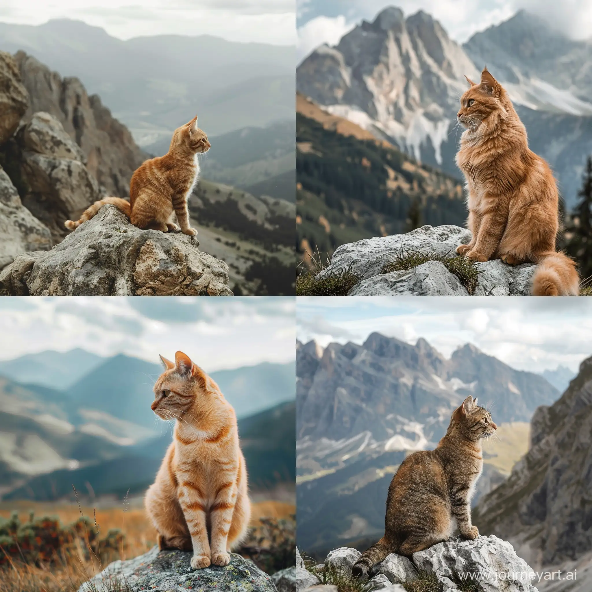 Cat-Enjoying-Serenity-on-a-Mountain-Peak