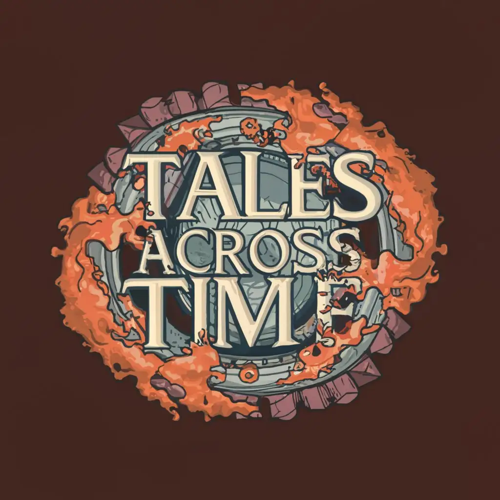 a logo design,with the text 'Tales Across Time - A D&D Podcast', main symbol:Red Mist,Minimalist,be used in Entertainment industry,clear background