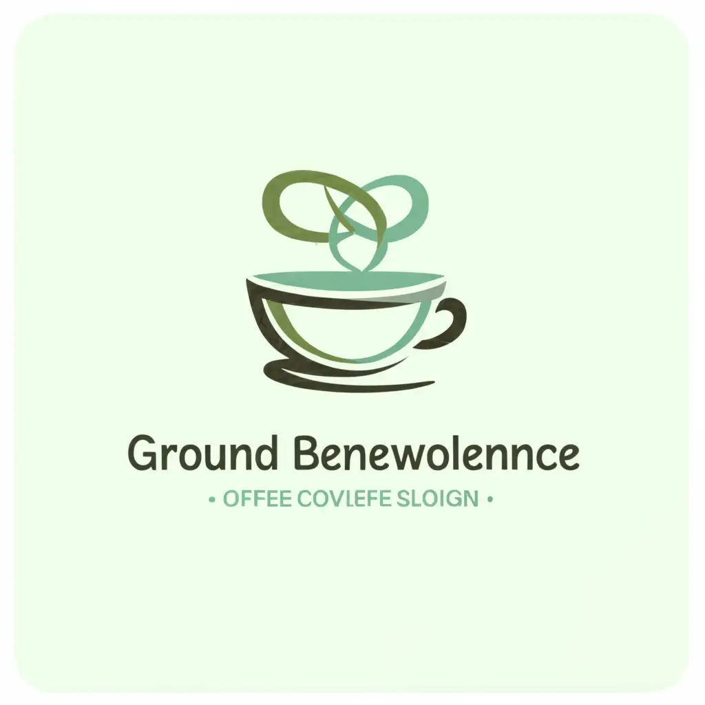 a logo design,with the text "Ground Benevolence", main symbol:Coffee Cup, pastel green color palette,Moderate,clear background