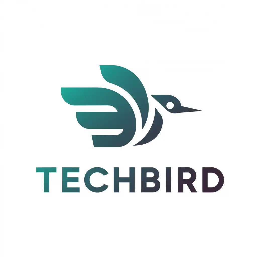 a logo design,with the text "techbird", main symbol:b with bird,Moderate,be used in Internet industry,clear background
