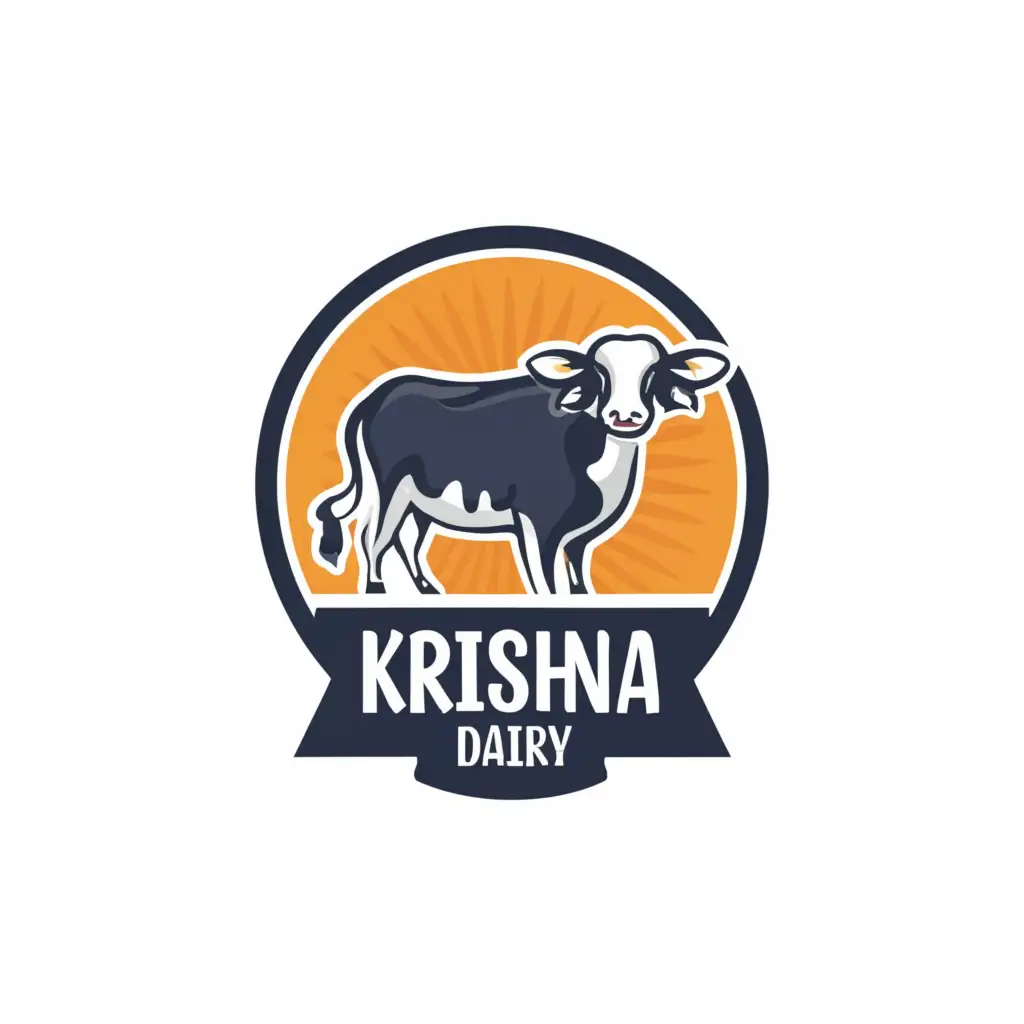 a logo design,with the text "Krishna Dairy", main symbol:dairy,Moderate,clear background