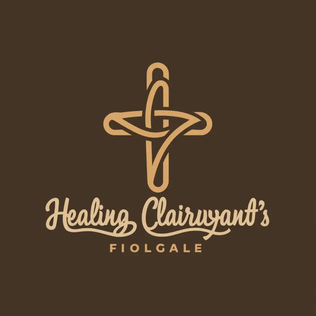 a logo design,with the text "Healing Clairvoyant's ", main symbol:- A modern design aesthetic
- A colour palette with earthy tones
- The cross of Jesus to be the primary element in the logo,Moderate,be used in Religious industry,clear background