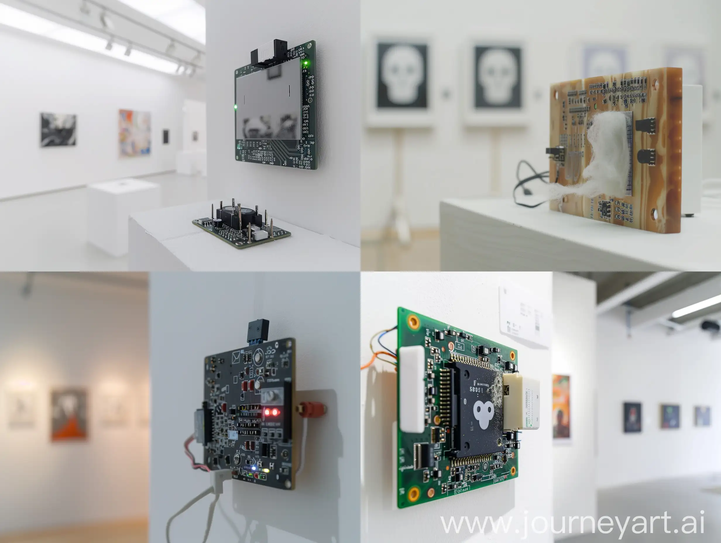 arduino board with sensors detecting the presence of ghosts and other hauntings generating random numbers contemporary art gallery white walls design architect product