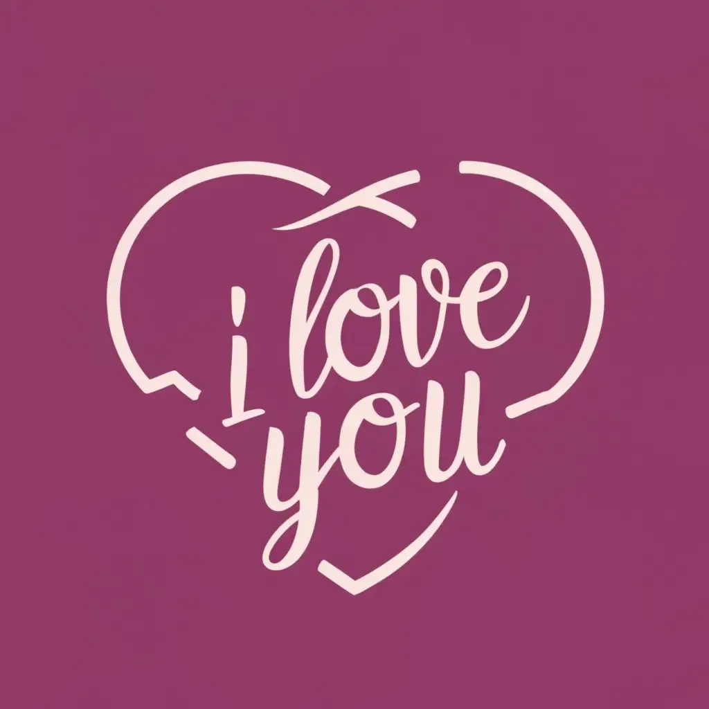 logo, love, with the text "I Love You", typography, be used in Events industry