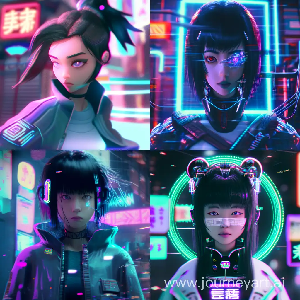 Futuristic-Cyberpunk-Portrait-Young-Chinese-Girl-in-Niji-4