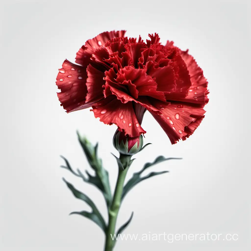 Vibrant-Photorealistic-Red-Carnation-Flower-on-Clean-White-Background