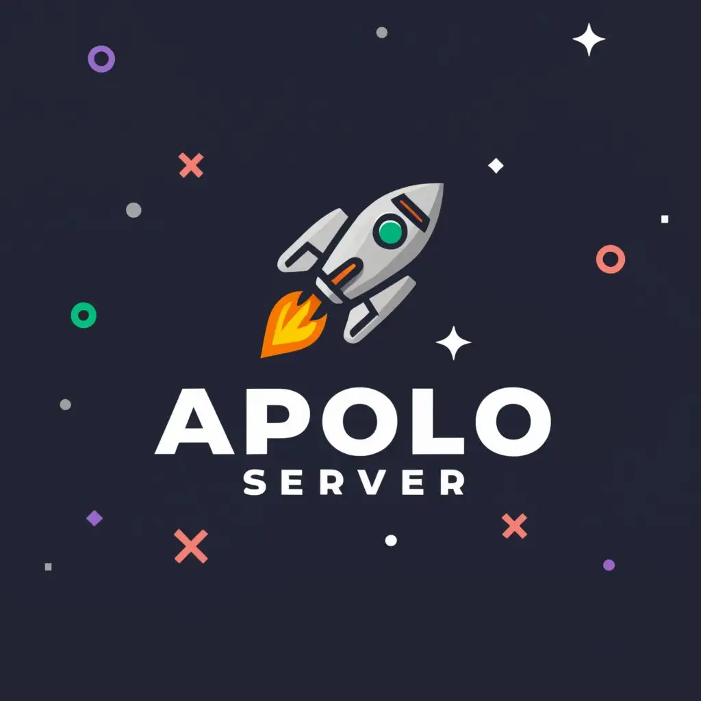 a logo design,with the text "Apollo Server", main symbol:rocket,Moderate,be used in Internet industry,clear background