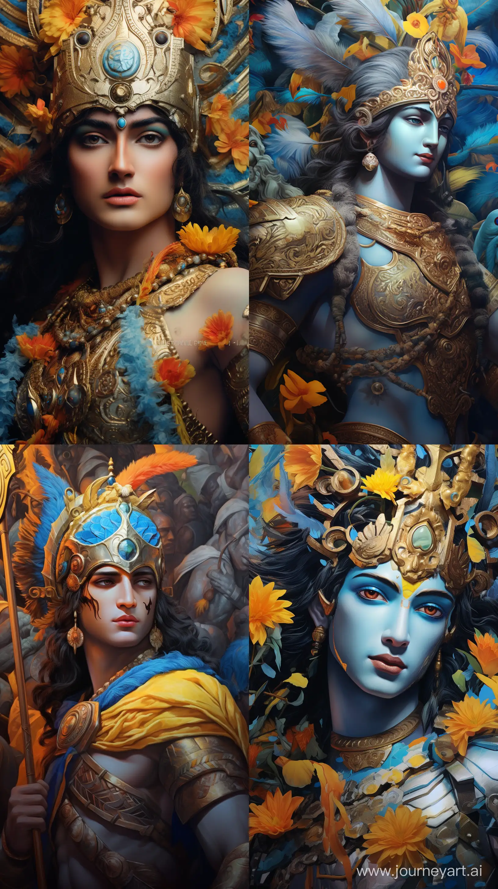 Krishna-in-War-Realistic-CloseUp-Depiction-Amidst-Battle