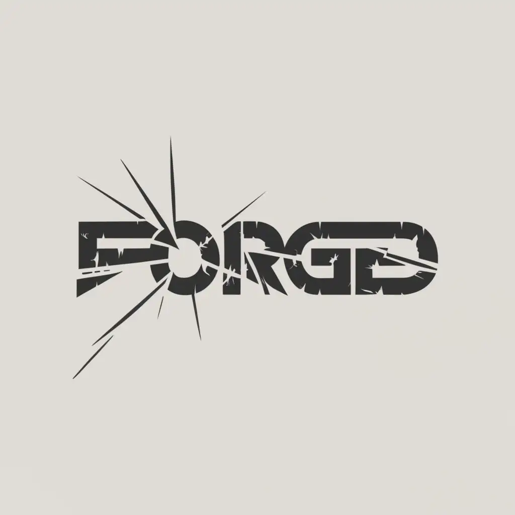 a logo design,with the text "FORGED", main symbol:cracked metal,Minimalistic,be used in Sports Fitness industry,clear background