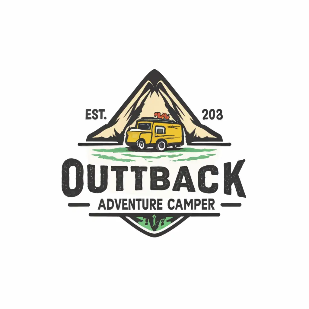 LOGO-Design-for-Outback-Adventure-Campers-Bold-Wordmark-in-Black-Burnt-Orange-for-Australian-Outback-Theme