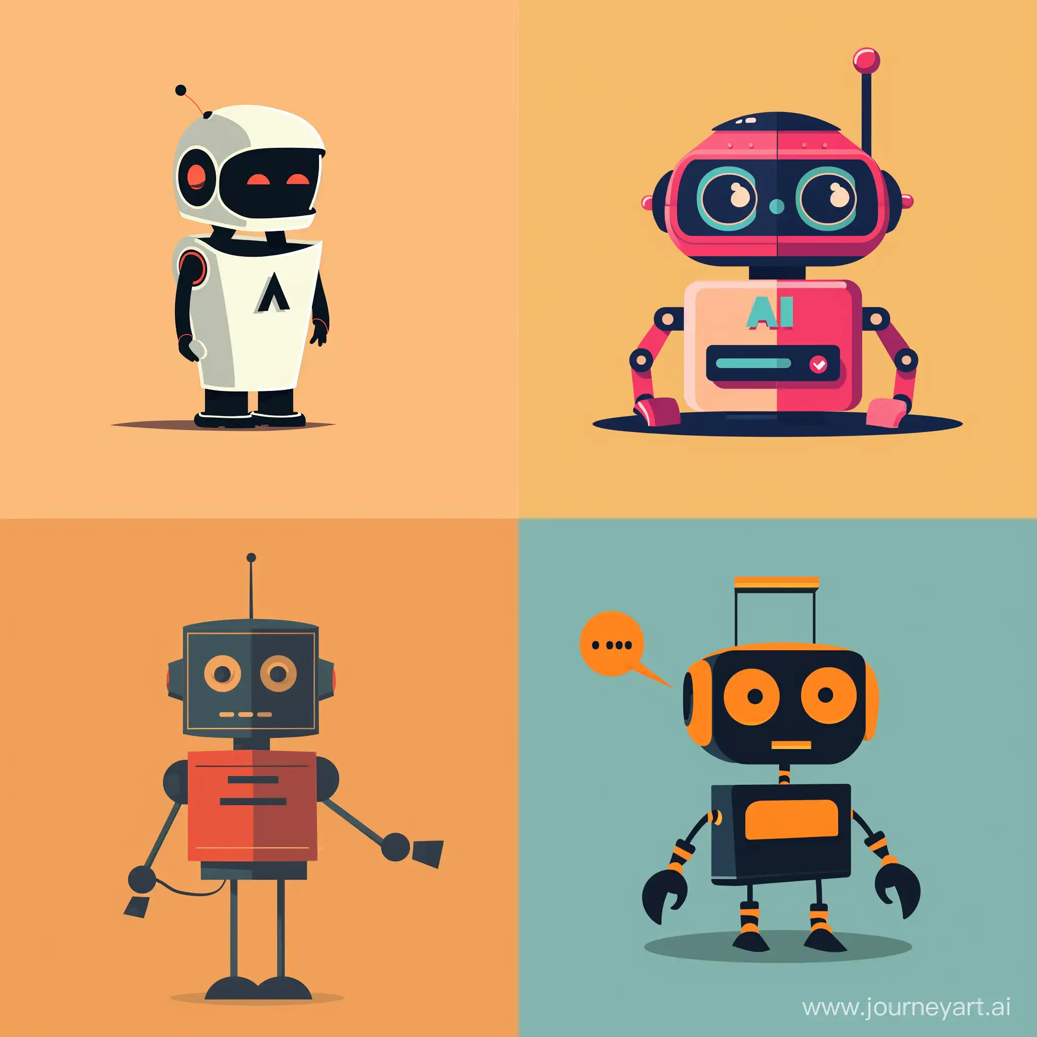 illustration a minimal graphic image about "AI Chatbot" with a plain color background
