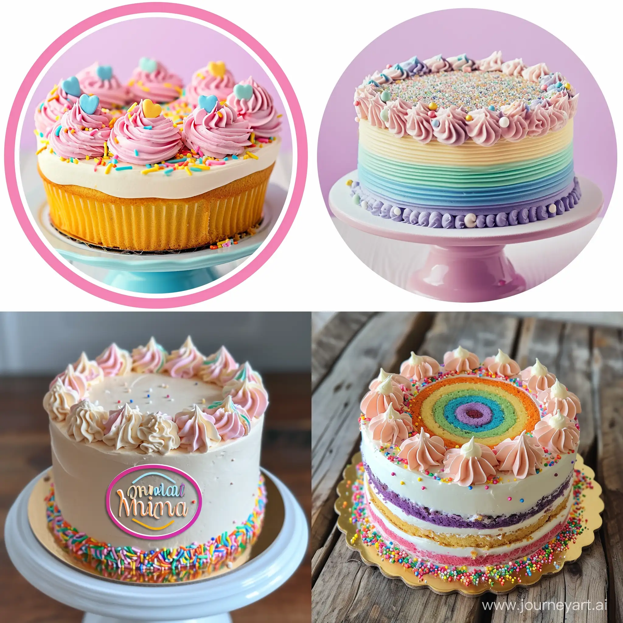 logo circle to homemade cake colorful mininal