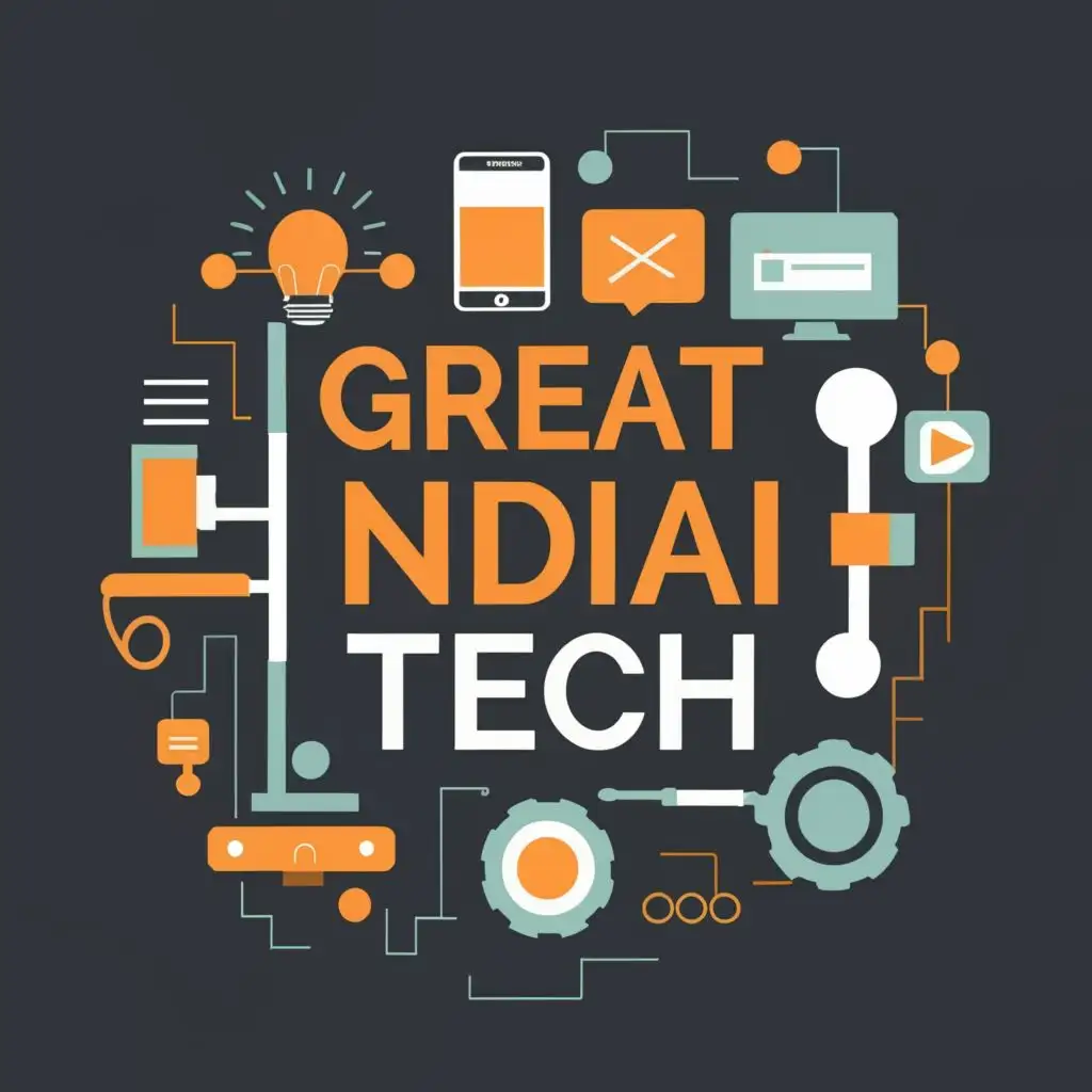 logo, Gadgets, with the text "Great Indian Tech", typography, be used in Technology industry
