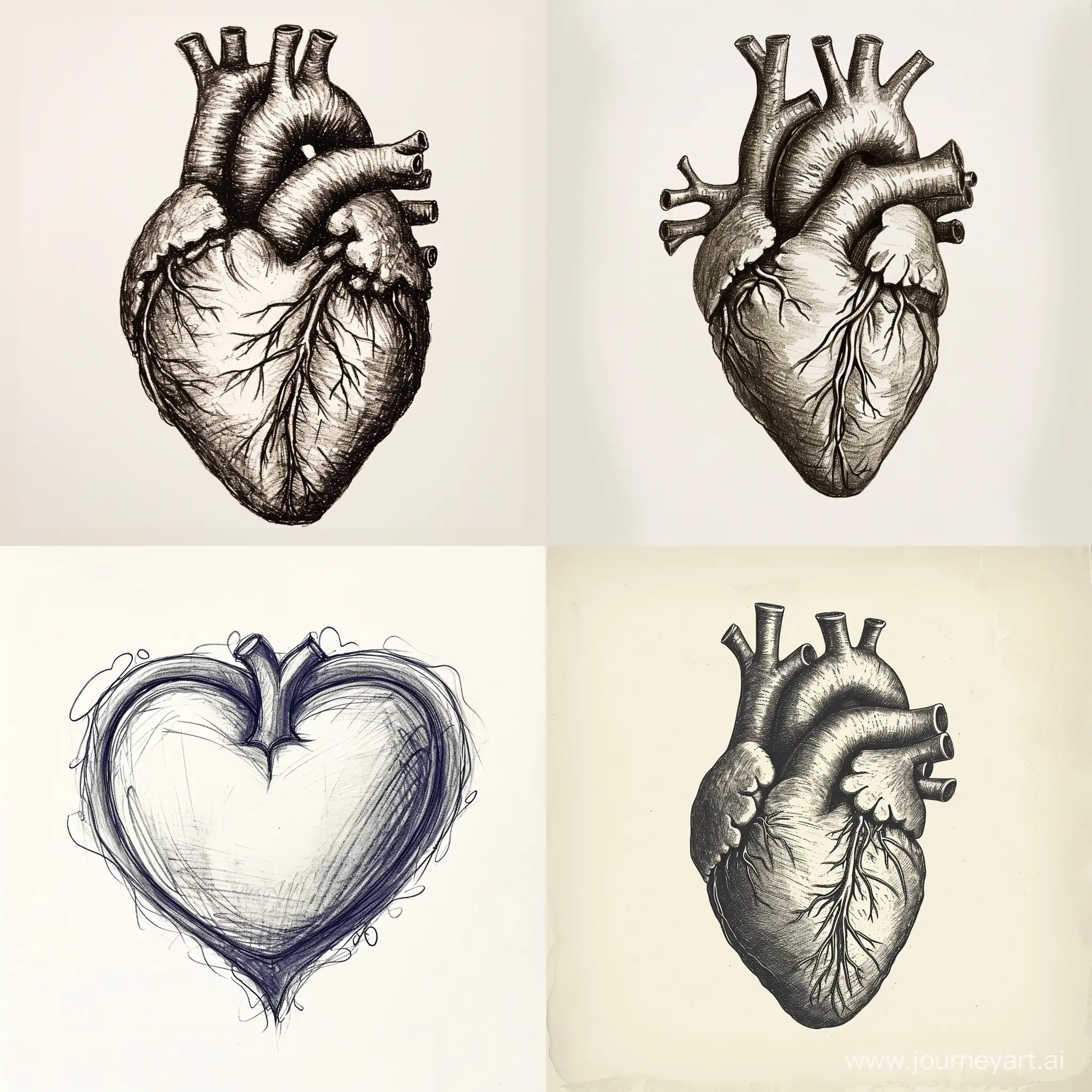 A hand drawn sketch of a heart in the style of traditional techniques reimagined, sketchfab, symmetrical, precise craftsmanship