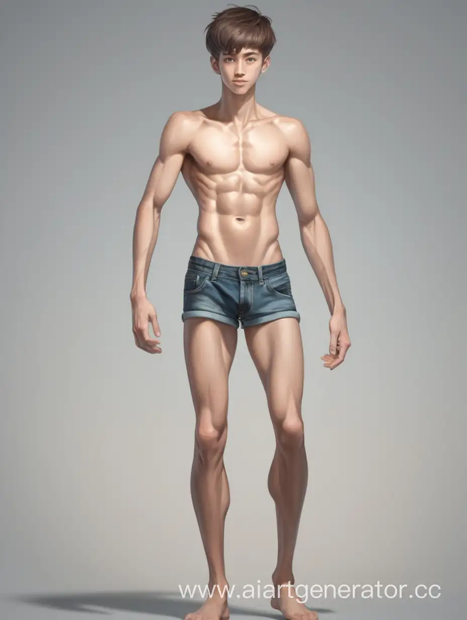Young guy with a thin physique 