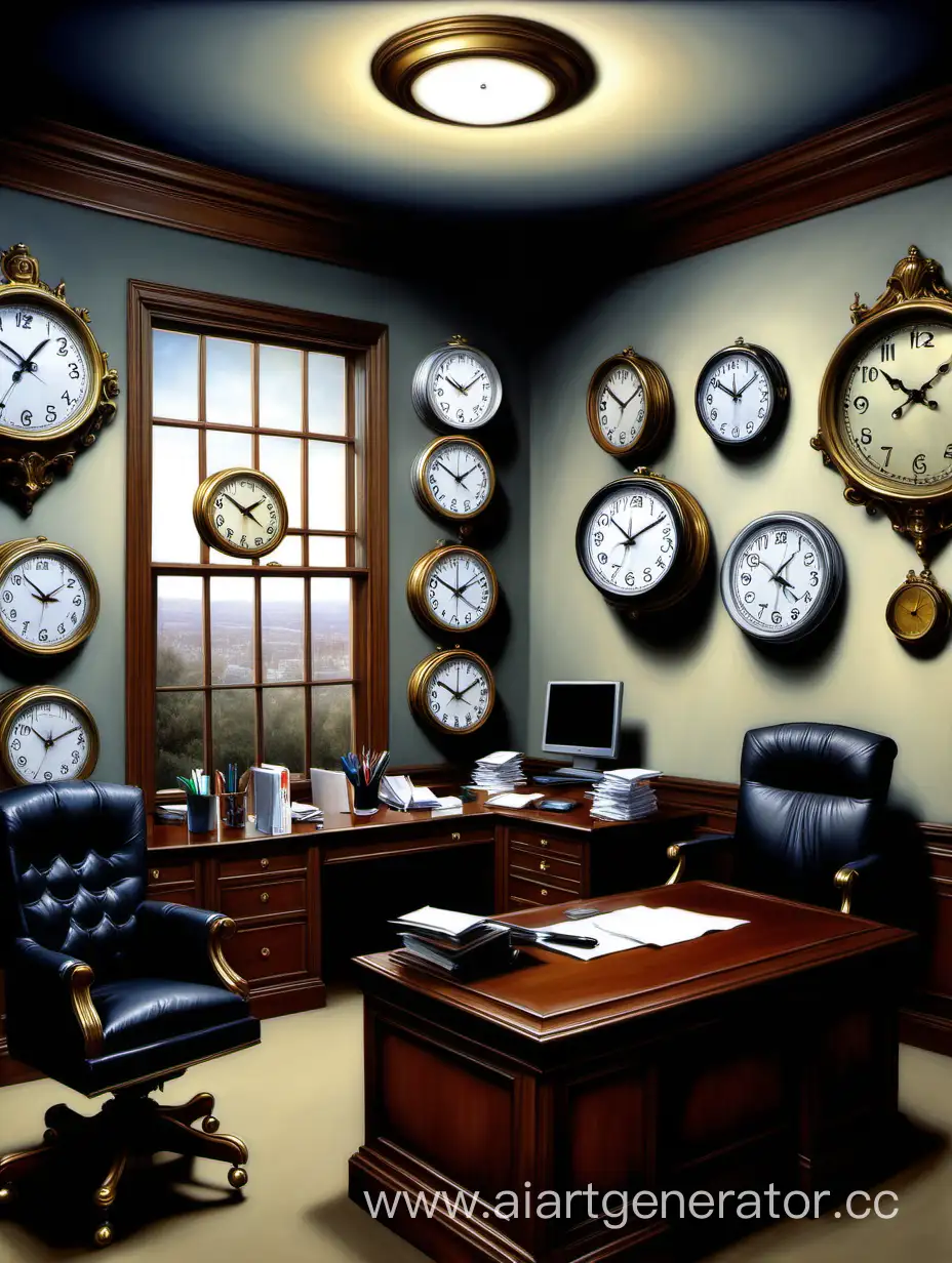 Surrealistic-Clocks-Transforming-a-Realistic-Office