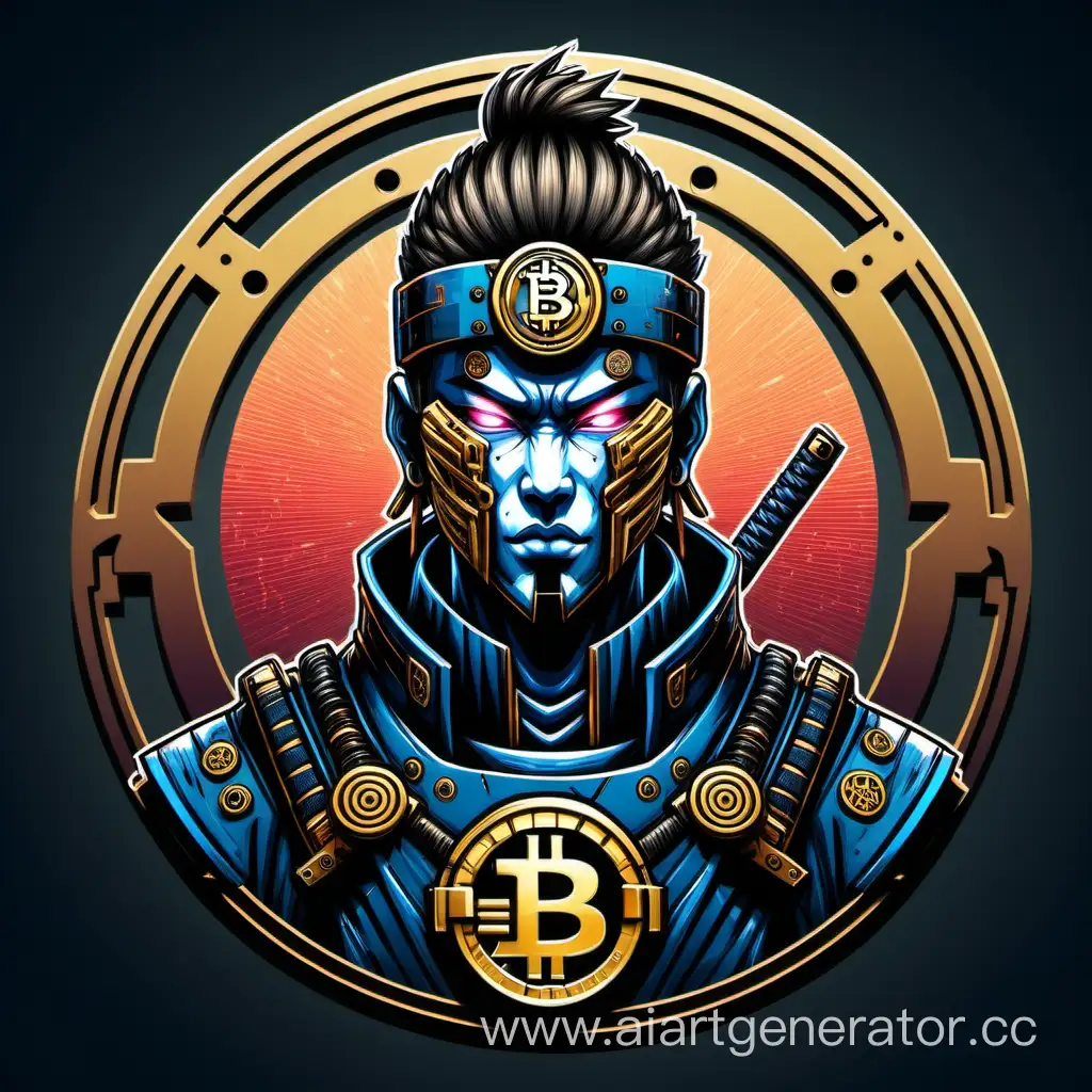 Futuristic-Samurai-Leader-Daime-in-Cyberpunk-Style-with-BTC-Emblem