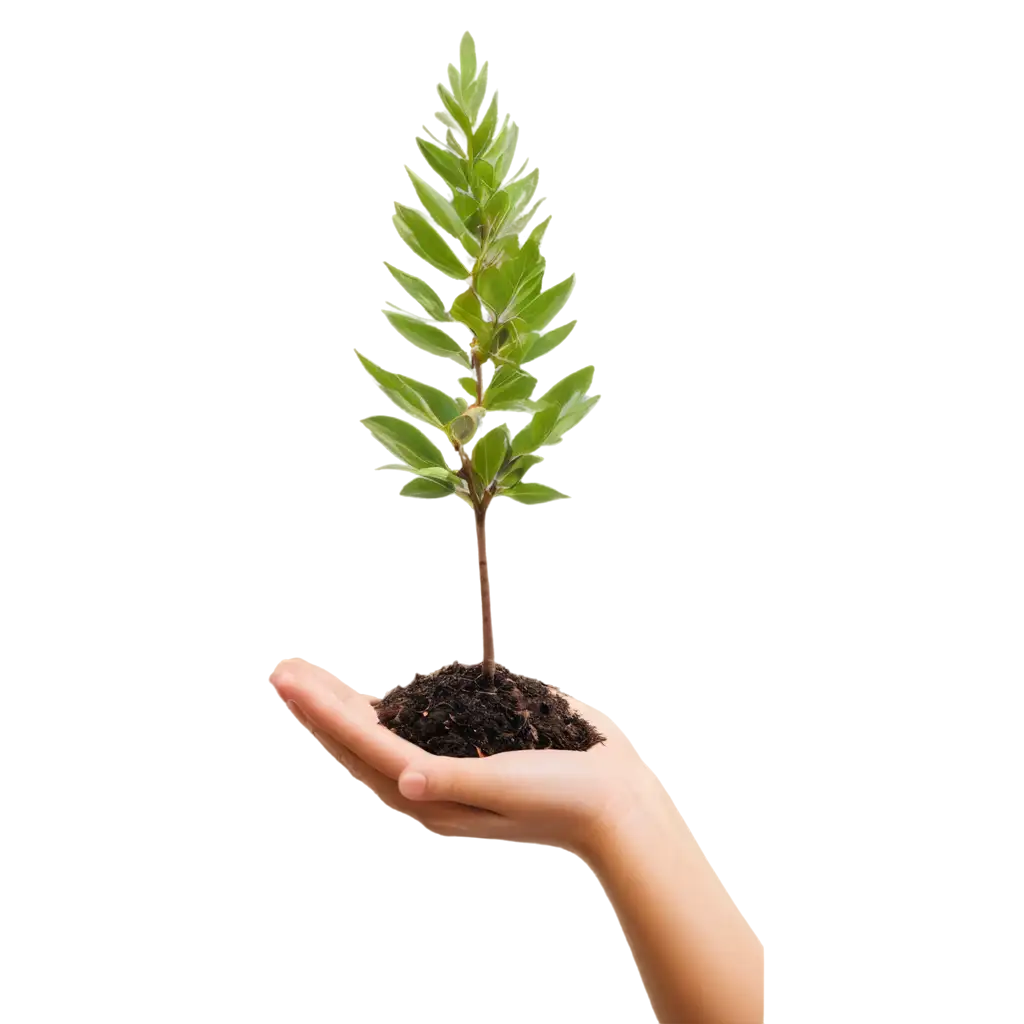 small tree in a hand
