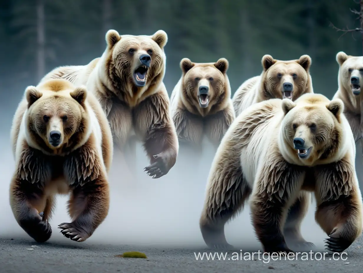 Ghostly-Bear-Pack-Roaming-in-the-Wilderness