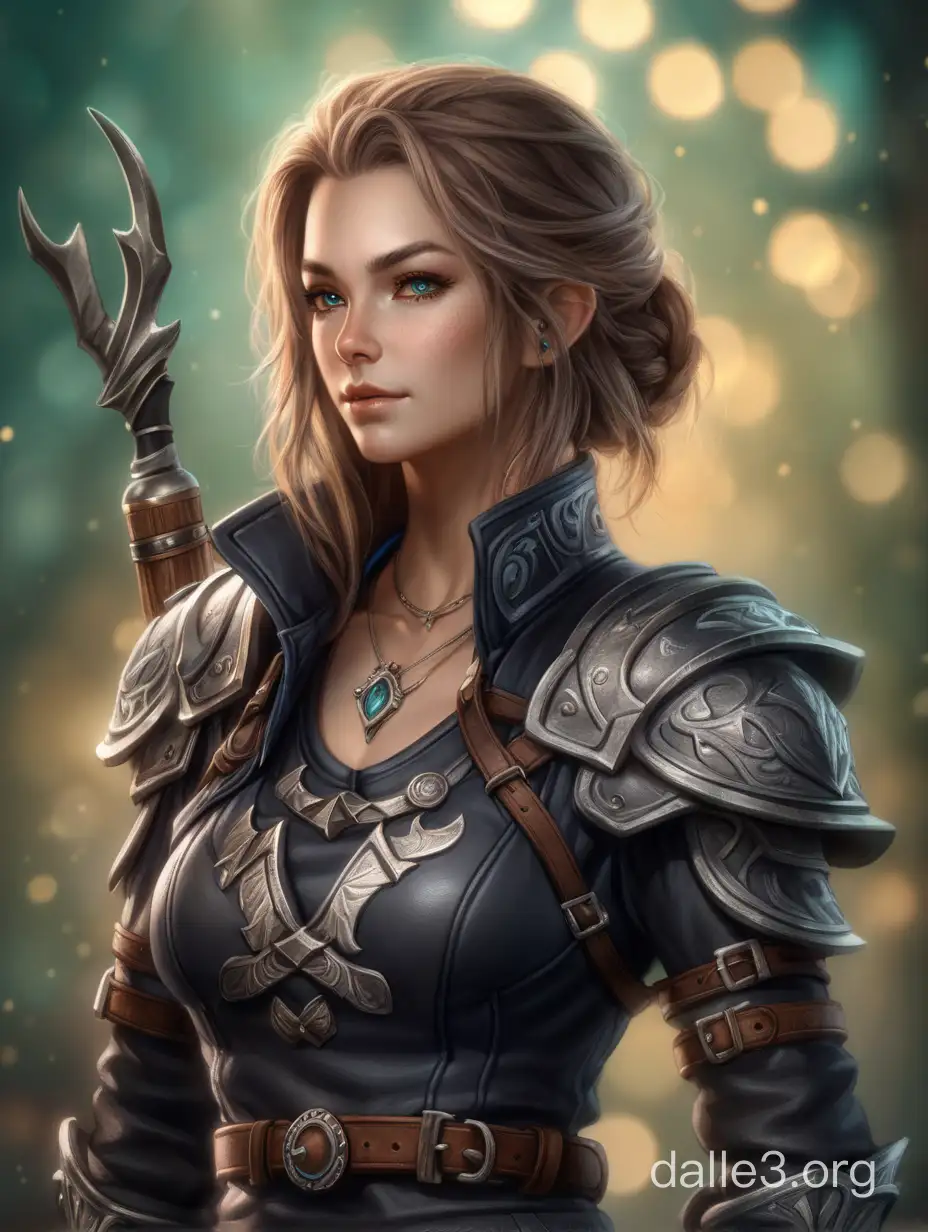 Beautiful Female Hunter Portrait in Fantasy Setting | Dalle3 AI