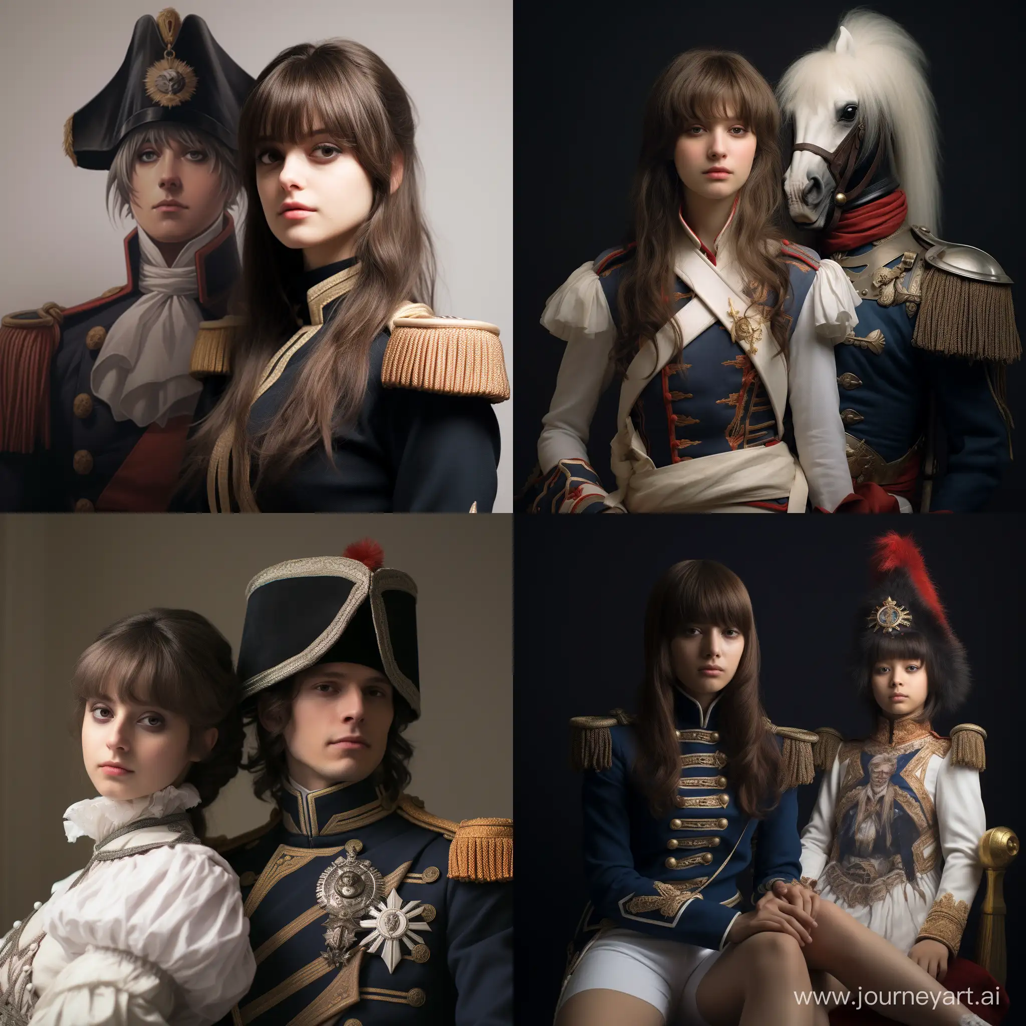 Anime-Girl-with-Realistic-Napoleon-Statue
