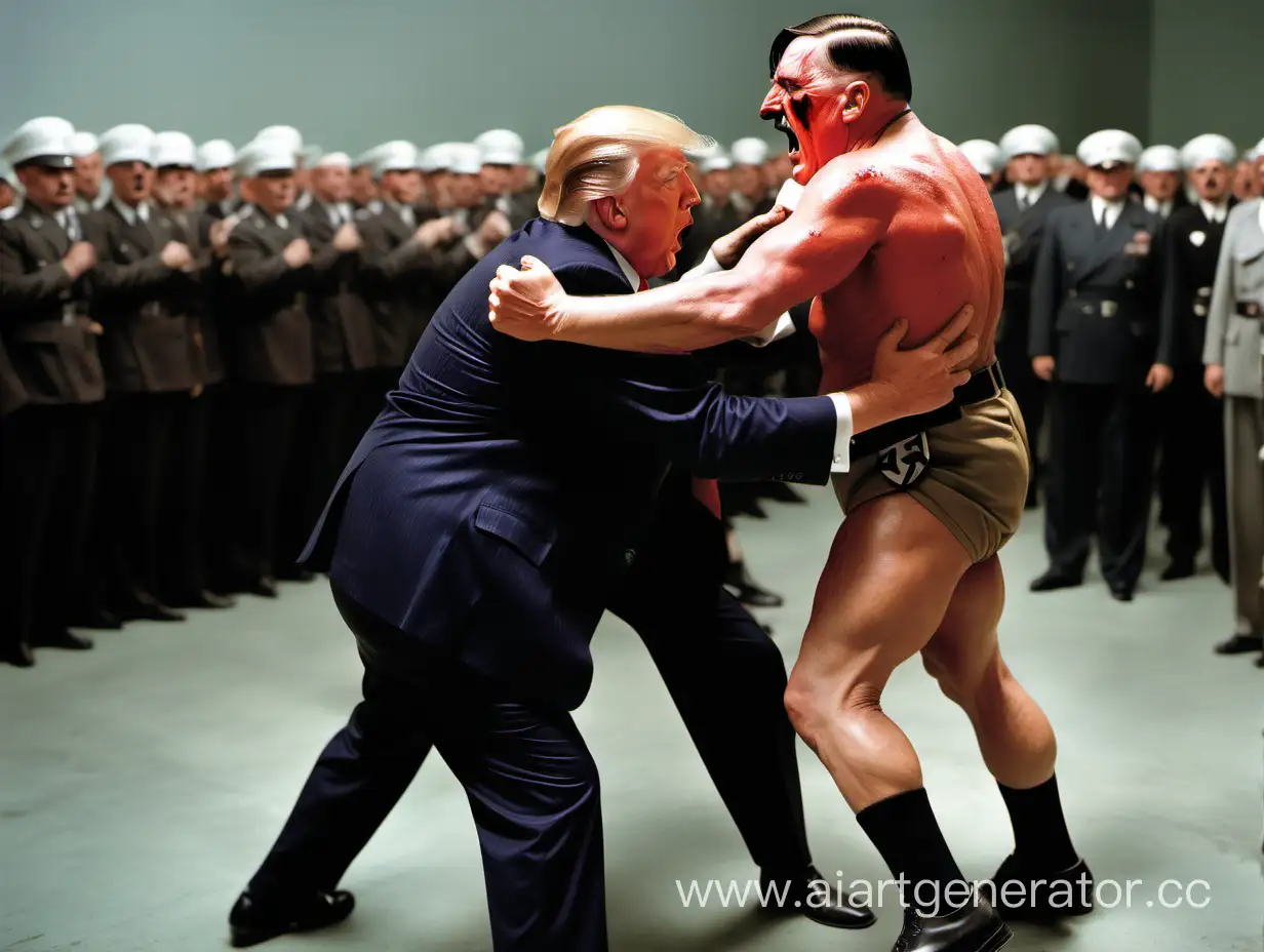 Hitler beating up Donald Trump